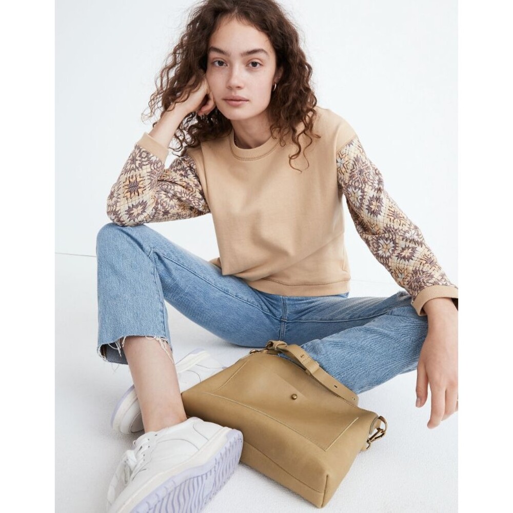 Madewell Women's Quilted Sleeve (Re)sourced Cotton Swing Sweatshirt